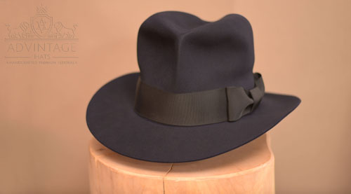 Custom Fedora Hat in Midnnight-Blue