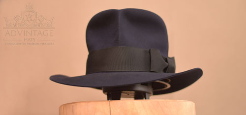 Custom Fedora Hat in Midnight-Blue