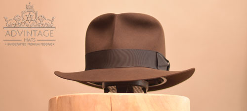 Shorter Raider Fedora Hat without Turn in True-Sable