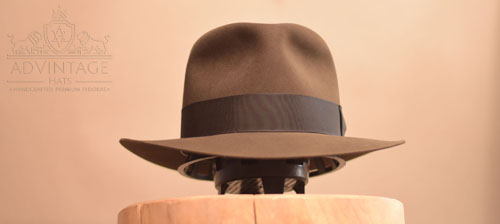 MasterPiece Temple Fedora Hat in Sable